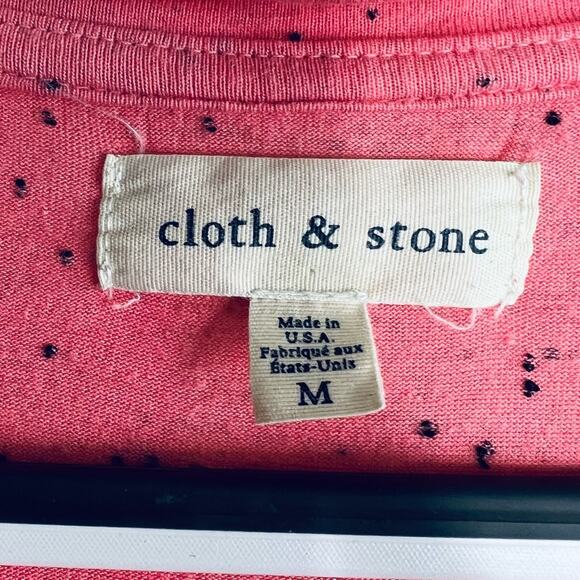 Cloth & Stone Speckled Coral TShirt Blouse Top Medium - Picture 11 of 13